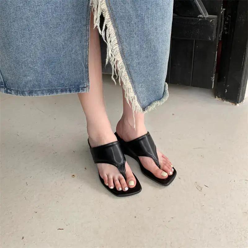 Wedge Thong Slippers Korean Style 2025 Summer New Beach Shoes Fashion Sandals All-match Flip Flops Shoes by Dropshipman