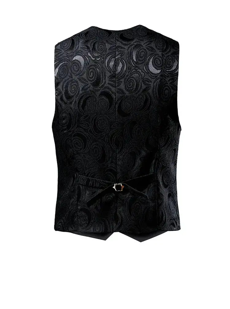 2026 Luxury Business Jacquard Suit Vest Men Slim Fit Tops Black White Wedding Social Dance Party Dress Size 6XL 7XL 8XL by Dropshipman