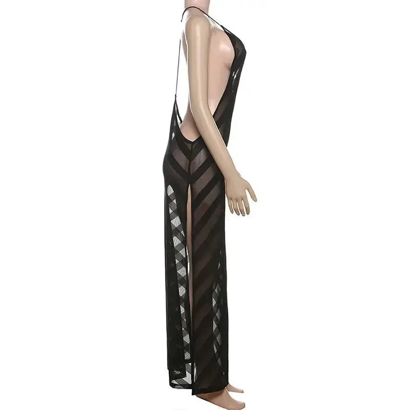 Black Evening Dresses For Women Clothing Backless Vestidos Elegantes Para Mujer See Through Sexi Night Dress Hot Club Outfit by Dropshipman