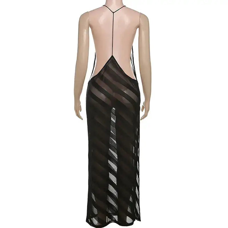 Black Evening Dresses For Women Clothing Backless Vestidos Elegantes Para Mujer See Through Sexi Night Dress Hot Club Outfit by Dropshipman