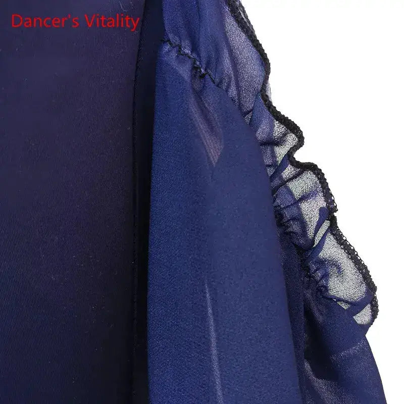 Modern Dance Dress Stand-Up Collar Mesh Sleeve Long Skirt Performance Clothing High-End Custom Child Woman Competition Clothes by Dropshipman