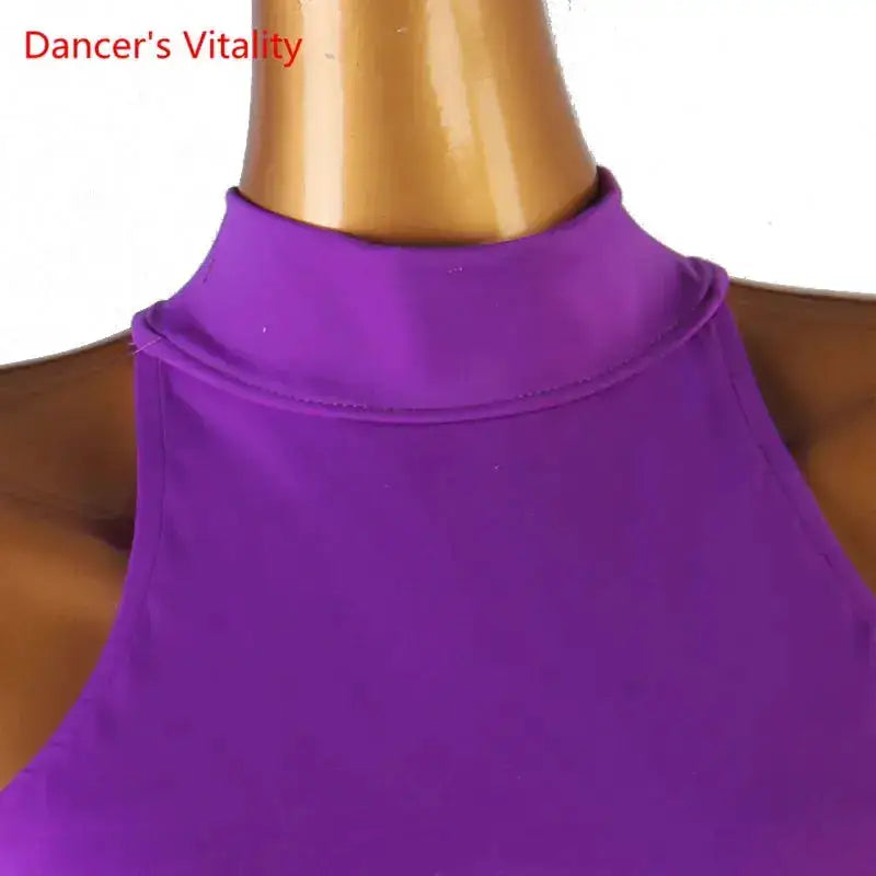 Modern Dance Dress Stand-Up Collar Mesh Sleeve Long Skirt Performance Clothing High-End Custom Child Woman Competition Clothes by Dropshipman