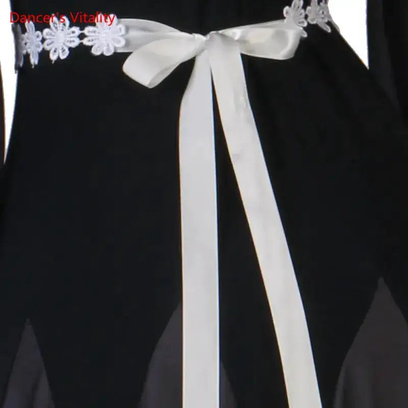 Modern Dance Dress Stand-Up Collar Mesh Sleeve Long Skirt Performance Clothing High-End Custom Child Woman Competition Clothes by Dropshipman