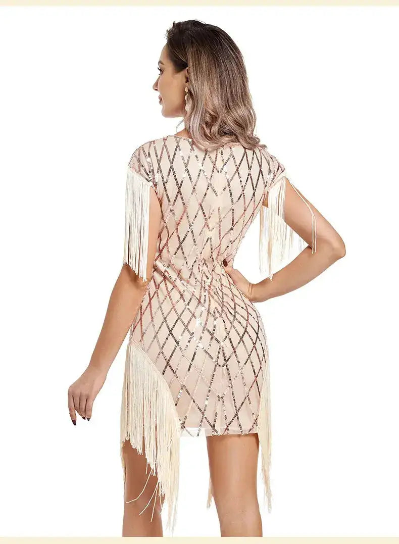 1920s Flapper Sequins Great Gatsby Cocktail Party Dress Sexy Retro Dress Wedding Dress Shop Dinner Dress Embroidered Dress by Dropshipman