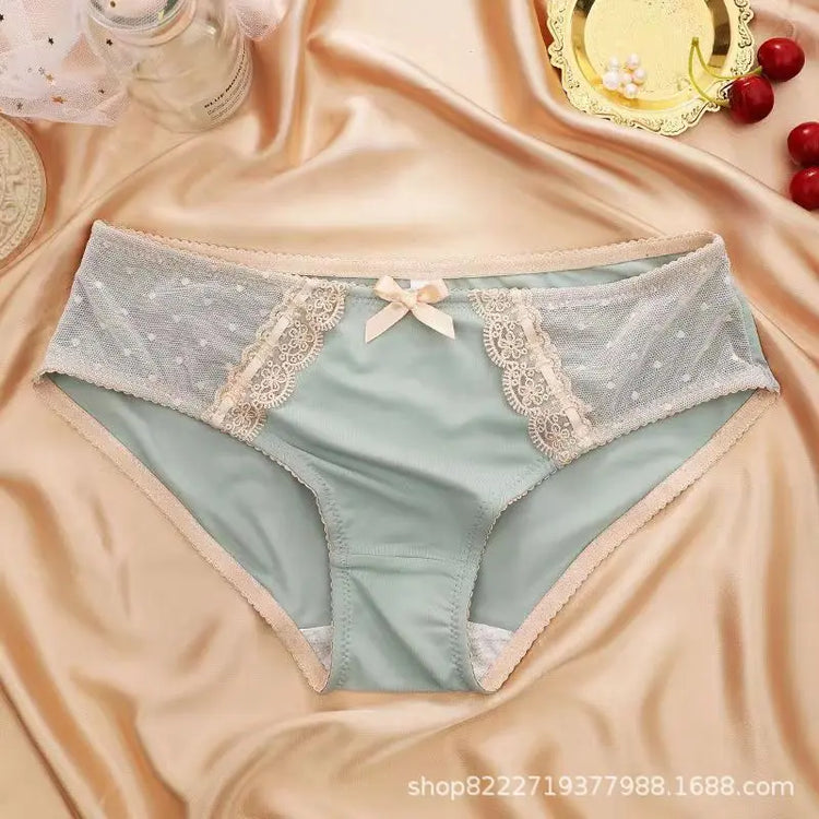Ice silk stitching mesh seamless underwear women&