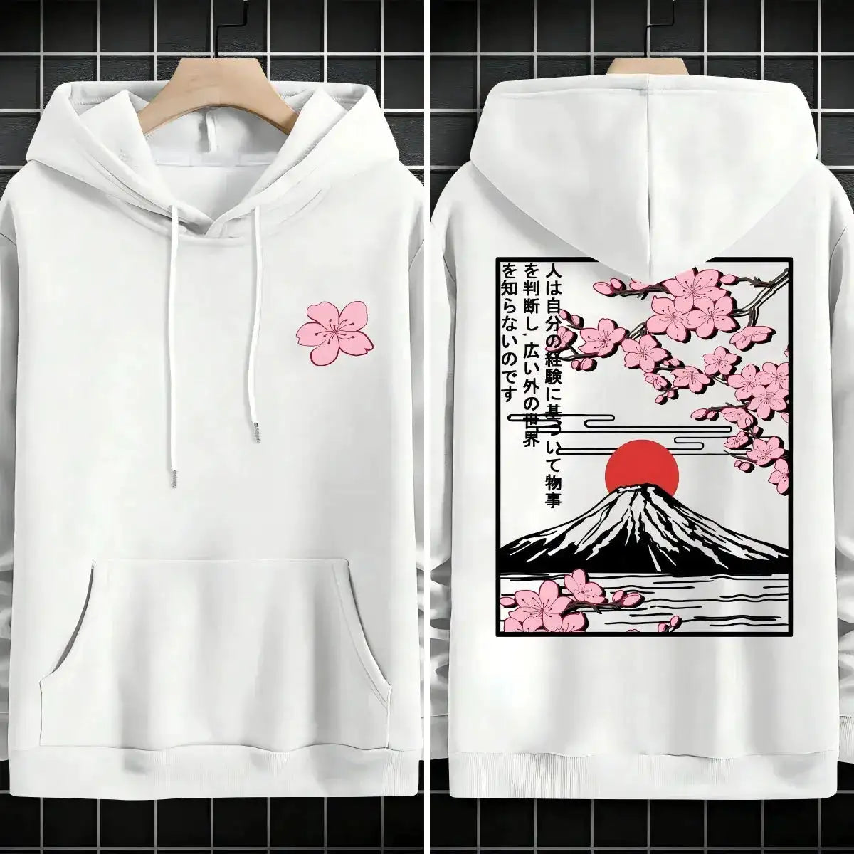 Plum blossoms that can withstand severe cold Print Mans Retro Loose Hoodie Fleece Warm Fashion Hoody Unisex Basics Clothing by Dropshipman
