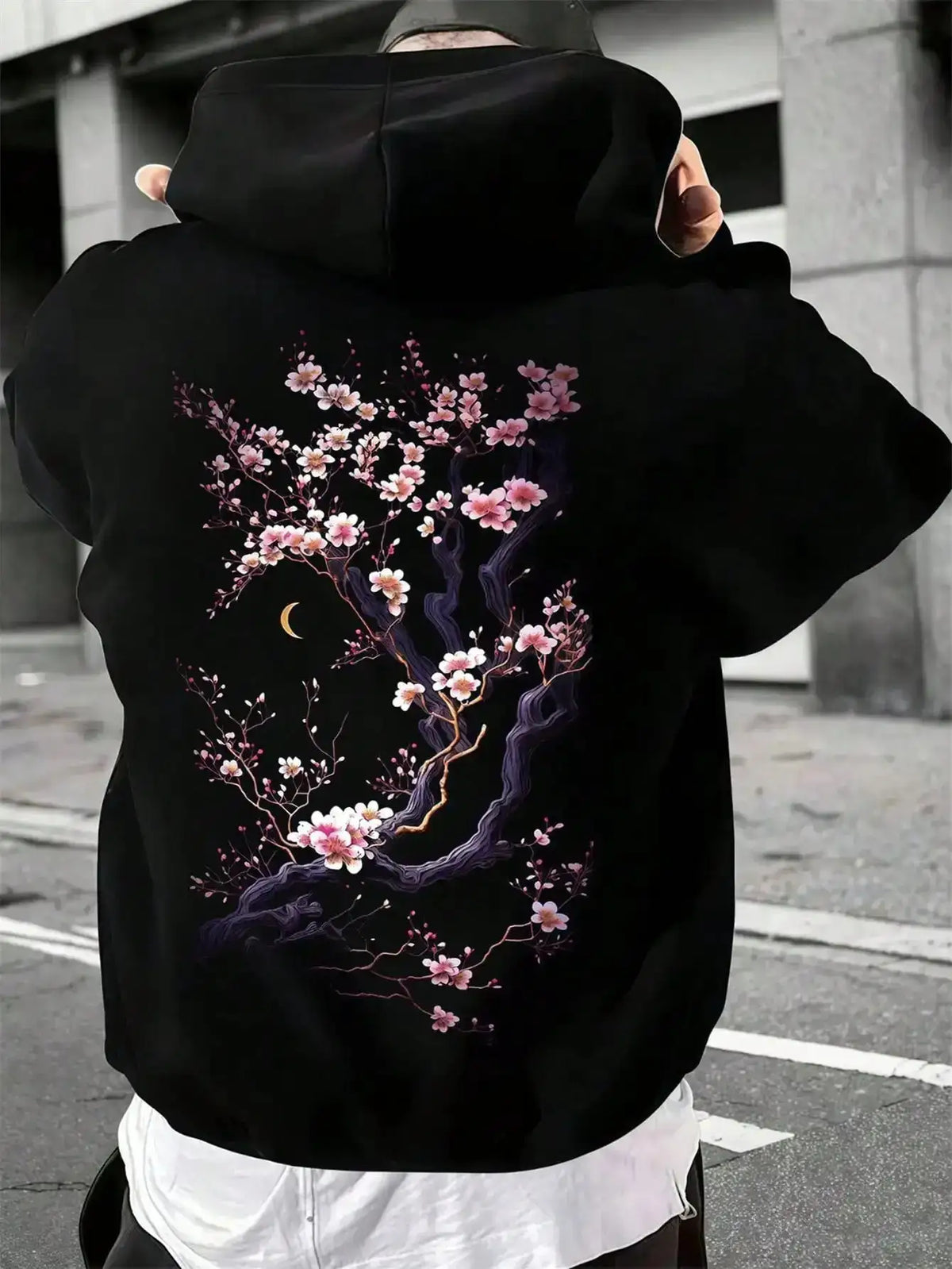 Plum blossoms that can withstand severe cold Print Mans Retro Loose Hoodie Fleece Warm Fashion Hoody Unisex Basics Clothing by Dropshipman