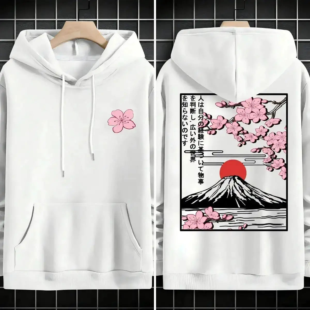 Plum blossoms that can withstand severe cold Print Mans Retro Loose Hoodie Fleece Warm Fashion Hoody Unisex Basics Clothing by Dropshipman