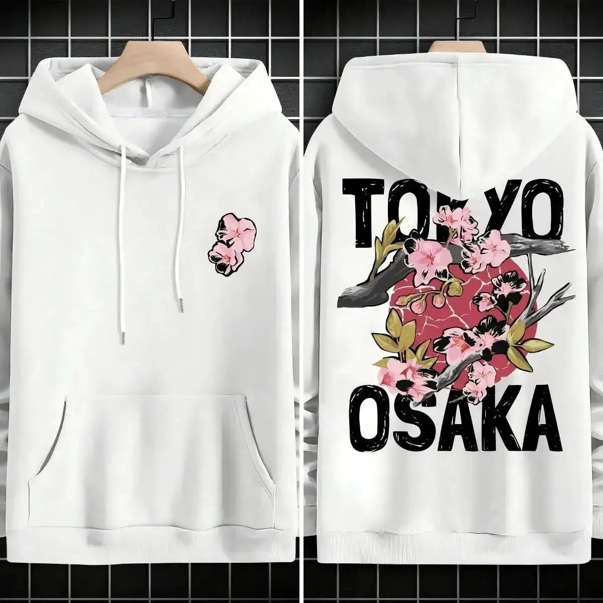 Plum blossoms that can withstand severe cold Print Mans Retro Loose Hoodie Fleece Warm Fashion Hoody Unisex Basics Clothing by Dropshipman