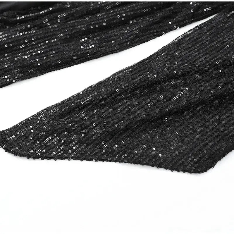 Sequin Patchwork Backless Dress Women Elegant Solid Middle Sleeve Cinched-waist Slim Long Dresses Fashion Evening Party Vestidos by Dropshipman