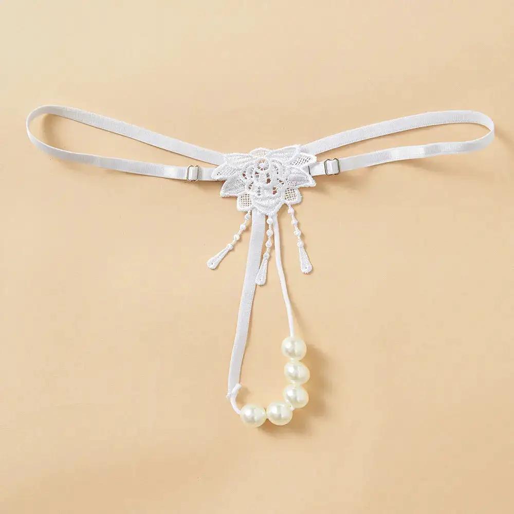 Sexy Underwear for Women, Pearl Massage Thong, Hot and Passionate Open Crotch, No Need to Take Off, Couple Flirting European and American T-Shaped Underwear by Dropshipman