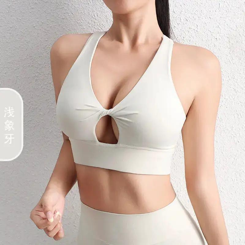2024 Sexy Hollow Yoga Sports Bra Beautiful Back Sports Underwear Shockproof Gather-up Yoga Vest Fitness Underwear by Dropshipman