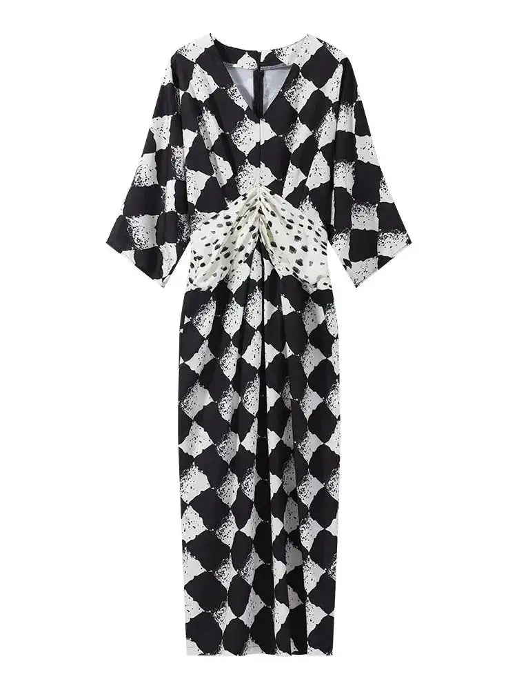 Elegant Plaid Printed Women&