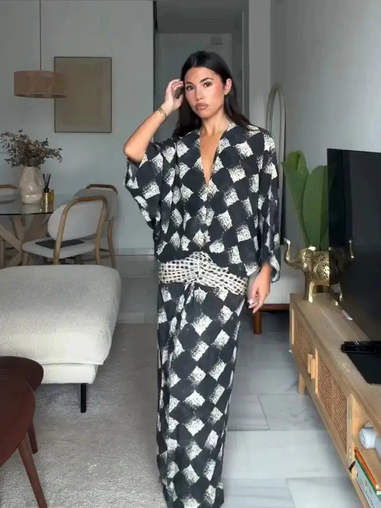 Elegant Plaid Printed Women&