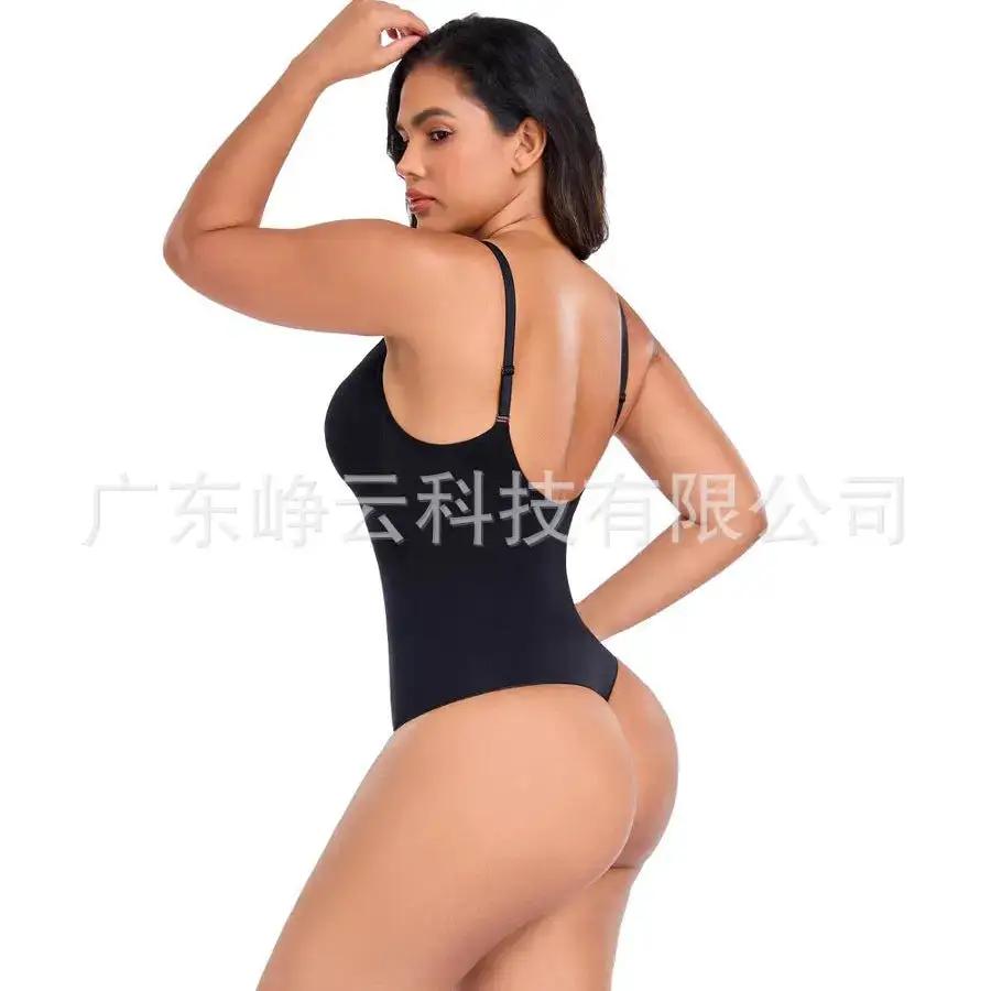 Kardashian SK Same-style Tunic Jumpsuit thong high-elastic belly-up thong body-shaping Jumpsuit by Dropshipman