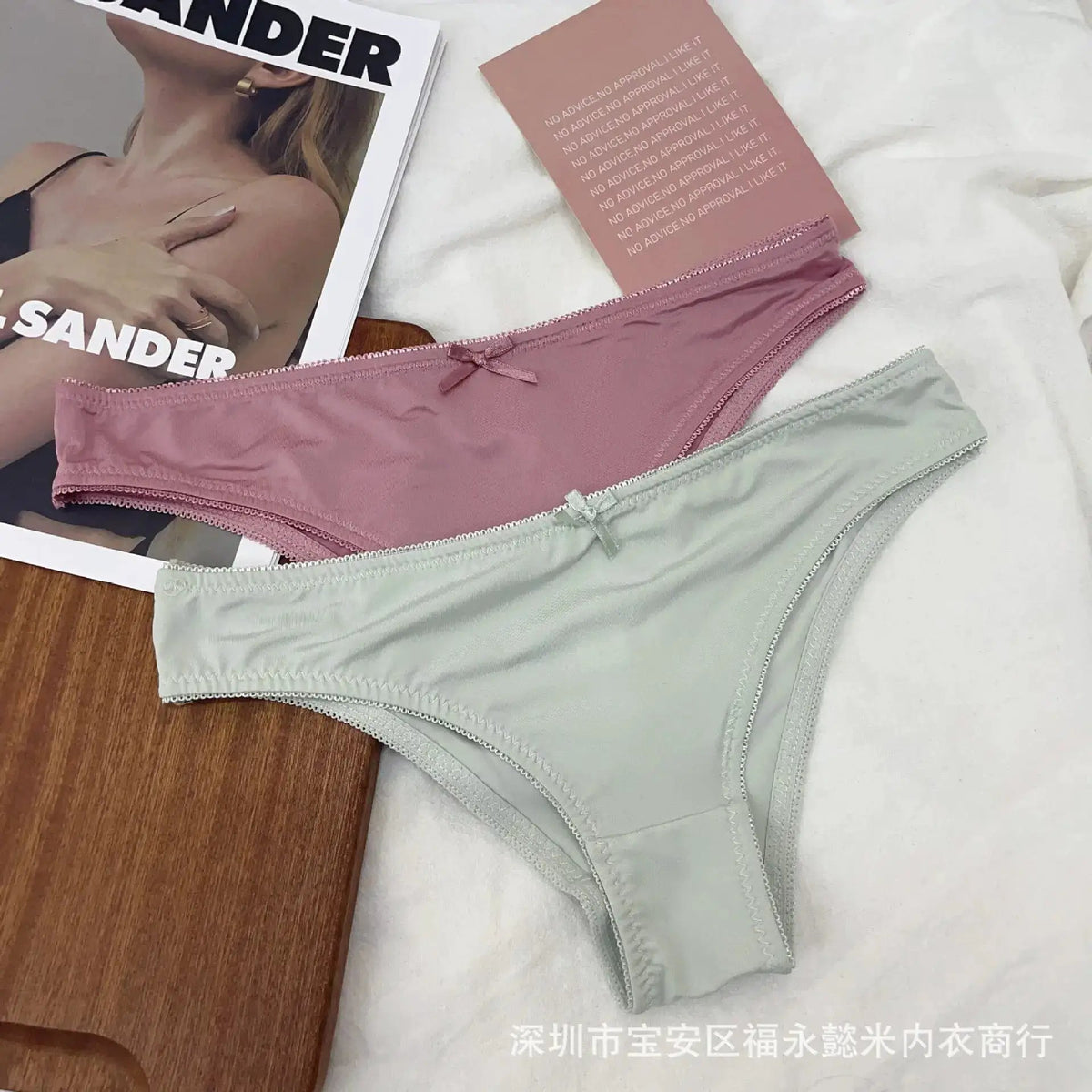 New Cross-Border Simple Triangle Panties for Women, Comfortable, Breathable, Sexy, Seamless, with Bow, Young Girl&