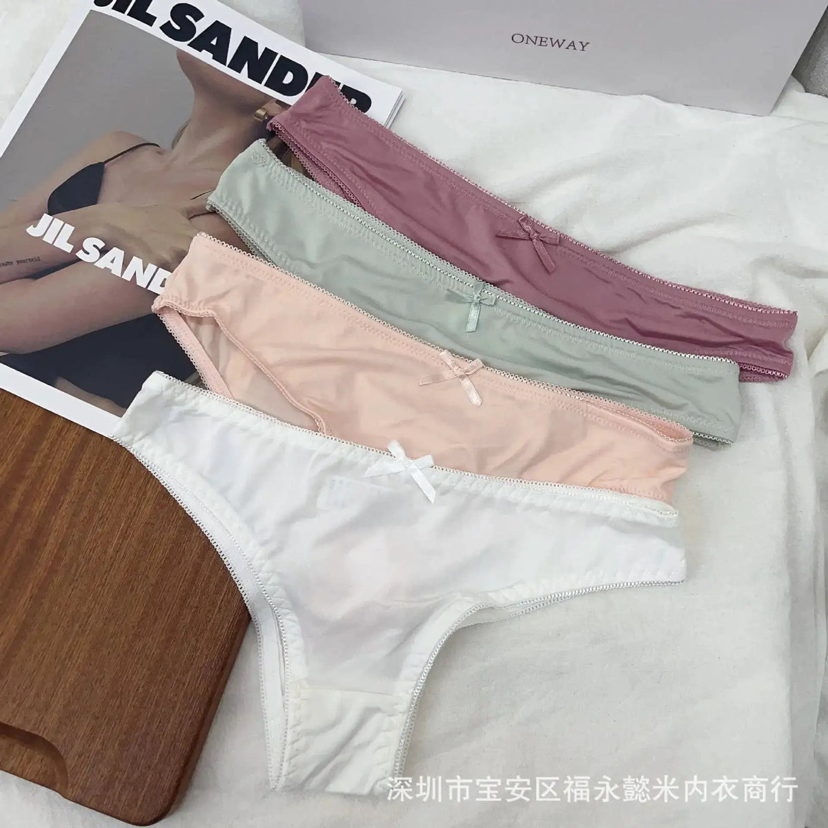 New Cross-Border Simple Triangle Panties for Women, Comfortable, Breathable, Sexy, Seamless, with Bow, Young Girl&