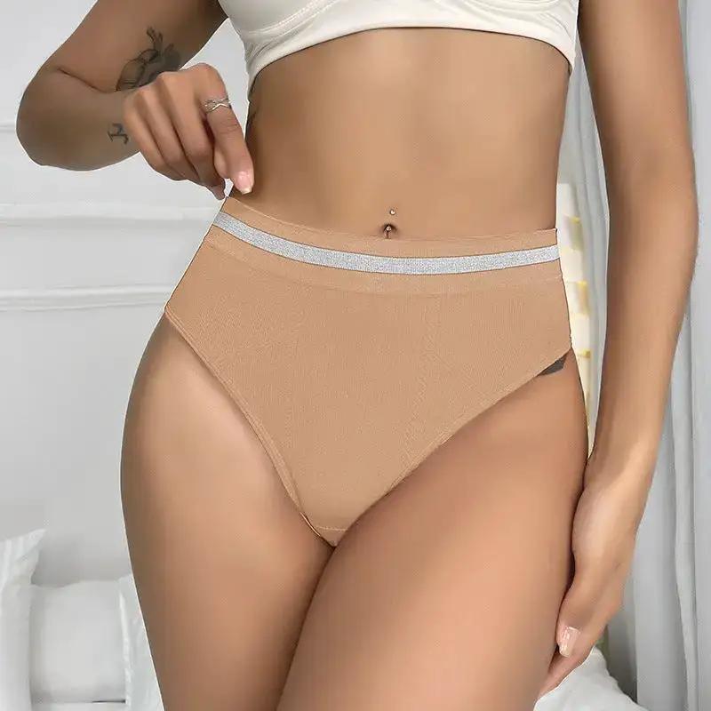Underwear women seamless high waist belly hip elastic comfortable breathable seamless sports student briefs cross-border wholesale by Dropshipman