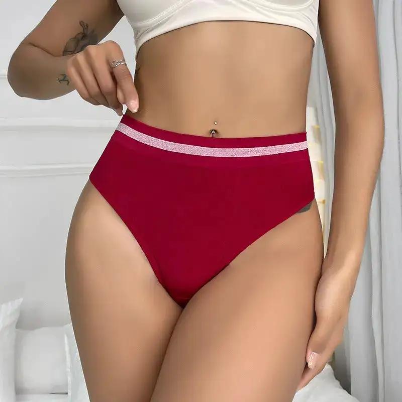 Underwear women seamless high waist belly hip elastic comfortable breathable seamless sports student briefs cross-border wholesale by Dropshipman