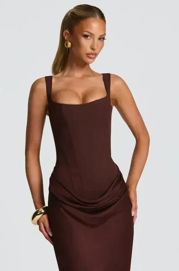 Women Square-neck Halter Mini Dress Sexy Pleated Sleeveless Backless High Waist Bodycon Dresses 2026 New Fashion Party Robes by Dropshipman
