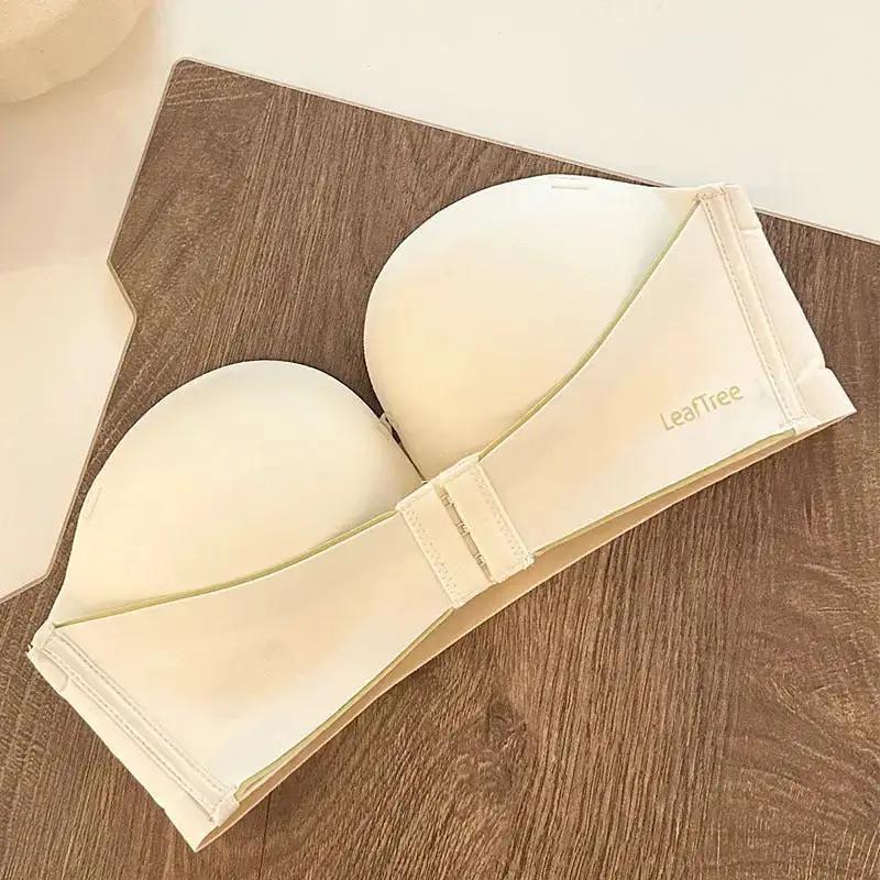Original No Mark Front Button Push-up Lace Strapless Bra Invisible Back Underwear Women&