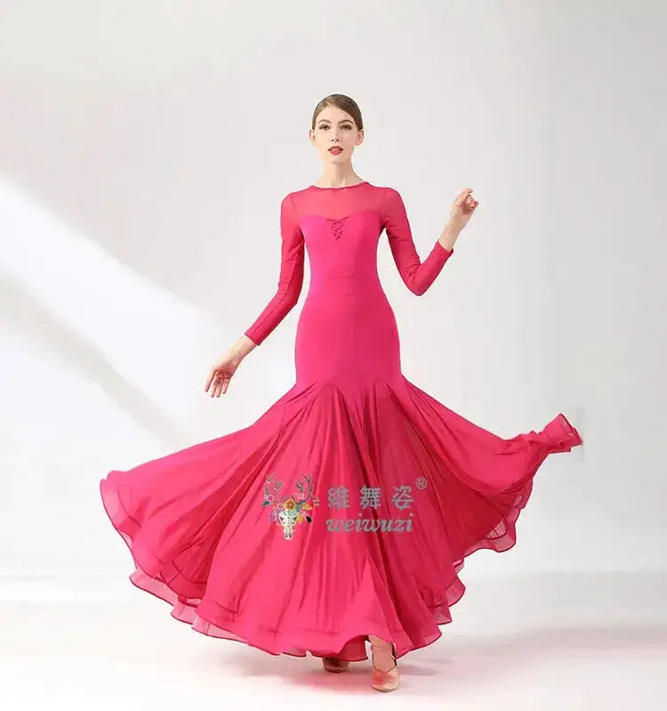 Ballroom Dance Performance Dresses Women Simple Style Waltz Dancing Wear Adult Elegant Ballroom Competition Social Dancing Dress by Dropshipman
