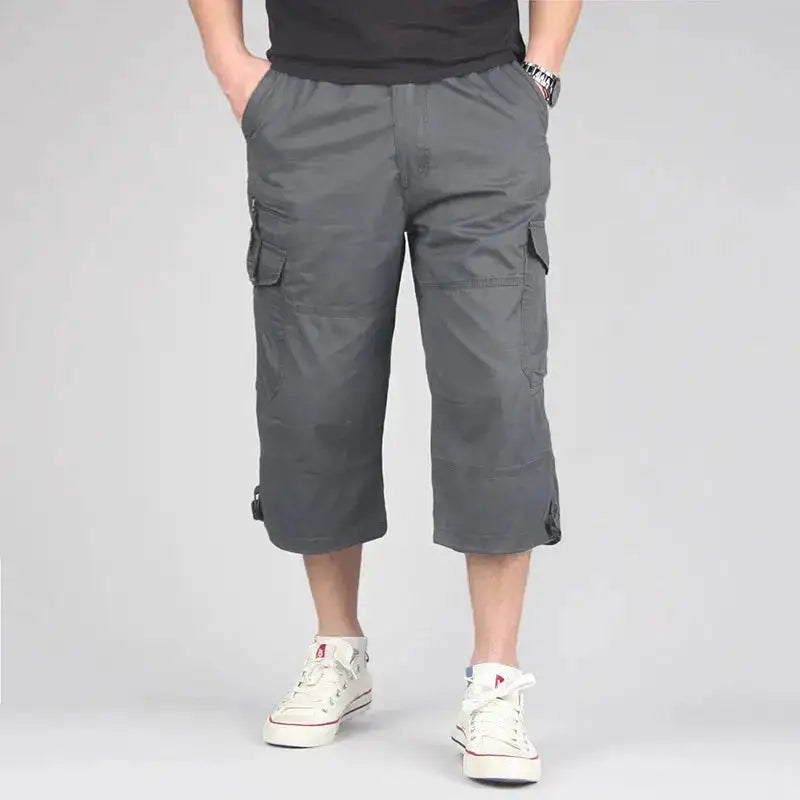 Long Length Cargo Shorts Men Summer Multi-Pocket Casual Cotton Elastic Capri Pants Men Military Tactical Short Hot Breeches 5XL by Dropshipman