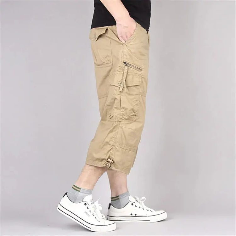 Long Length Cargo Shorts Men Summer Multi-Pocket Casual Cotton Elastic Capri Pants Men Military Tactical Short Hot Breeches 5XL SHOPEZRA L.L.C.