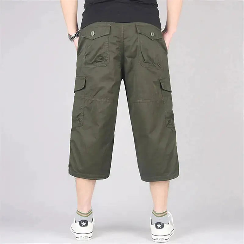 Long Length Cargo Shorts Men Summer Multi-Pocket Casual Cotton Elastic Capri Pants Men Military Tactical Short Hot Breeches 5XL by Dropshipman
