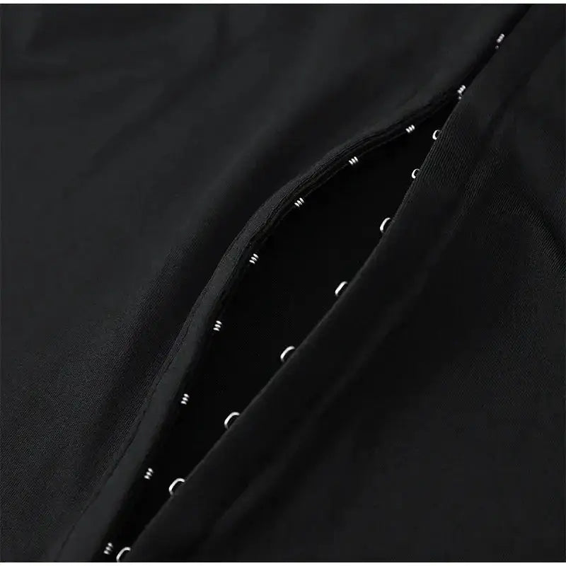 Y2k Black Hollow Out Slit Dress Women Solid Short Sleeve High Neck Slim Fit Maxi Dresses Lady Fashion Evening Party Club Robe by Dropshipman
