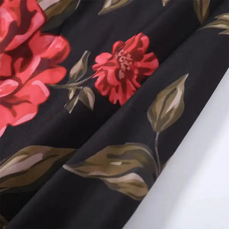 Sexy Printed Flower Long Women&