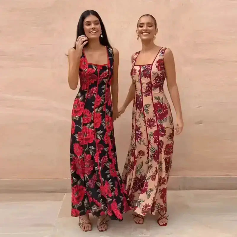 Sexy Printed Flower Long Women&