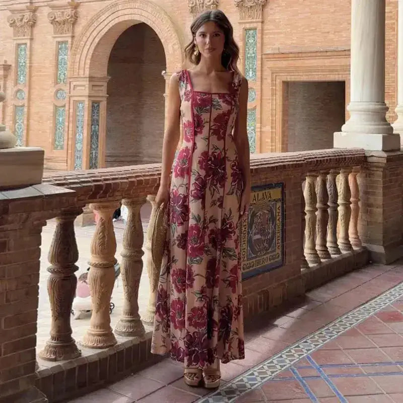 Sexy Printed Flower Long Women&