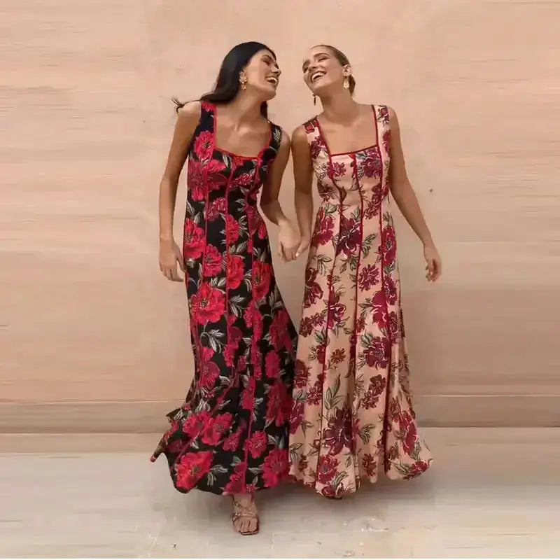 Sexy Printed Flower Long Women&