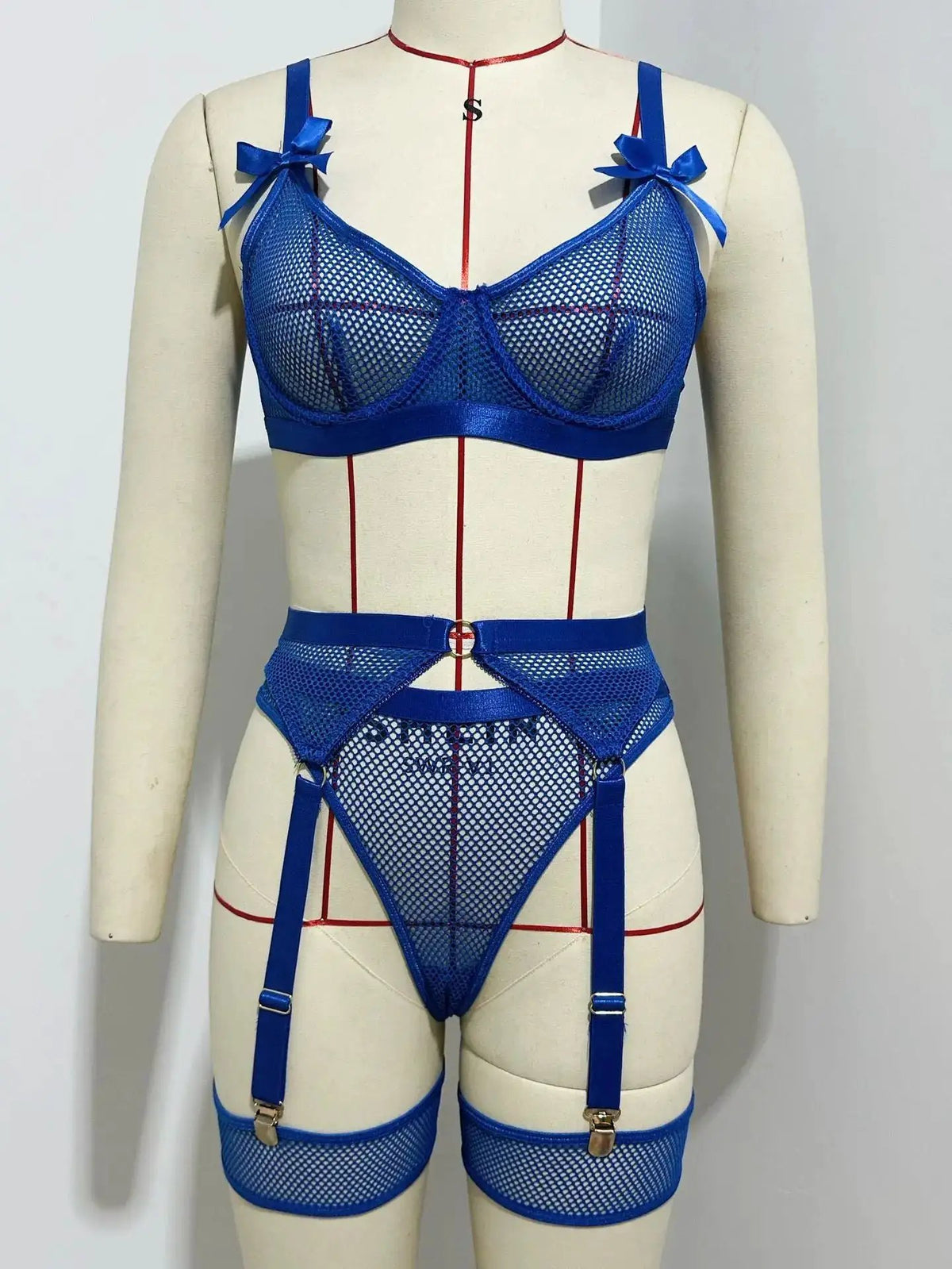 Foreign Trade Cross-Border European and American Popular Sexy Underwear Mesh Sexy Temptation Bow Strap Underwear Set Wholesale by Dropshipman
