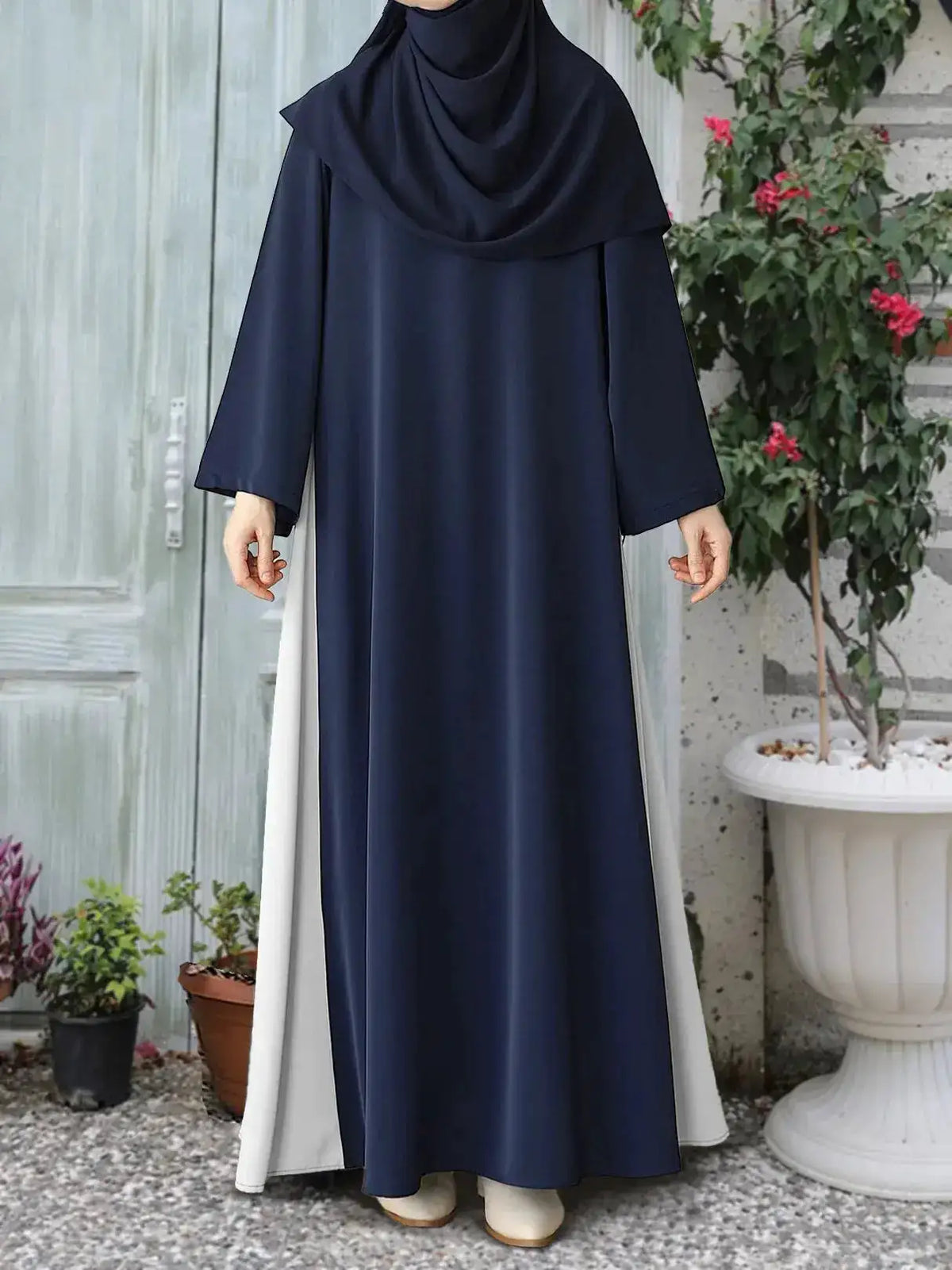 Muslim Women Modest Long Dress Patchwork Drawstring Arab Robe Vestidos Jalabiya Dubai Saudi Abayas Morocco Eid Ramadan Dresses by Dropshipman