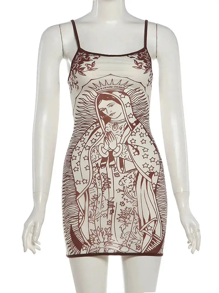 Weird Puss Art Print Dress Women Low-Neck See Through Skinny High Elasticity Sexy Midnight Summer New Trend Hottie Mini Bodycon by Dropshipman
