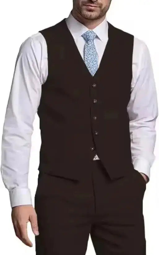 Suits for Men 2 Pieces Vest and Pants Set Gentleman Classic Suit for Men Tuxedo Suit for Men for Wedding Summer Beach by Dropshipman