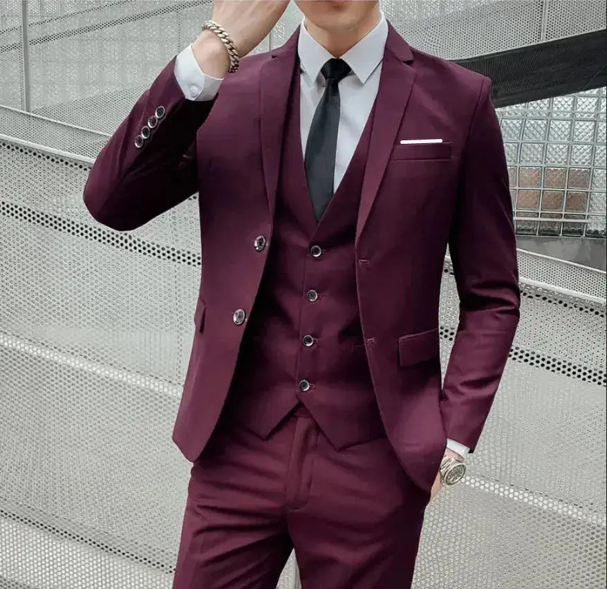 Suit (Blazer+ Vest + Trousers) Men&