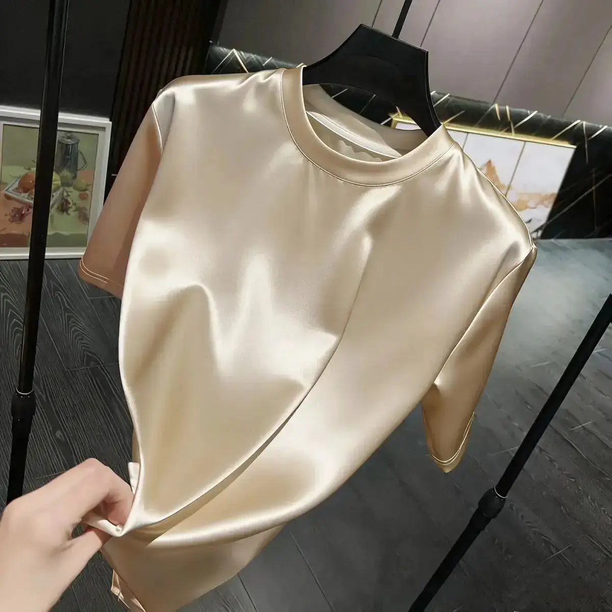 Summer Glossy Fabric Satin Men&