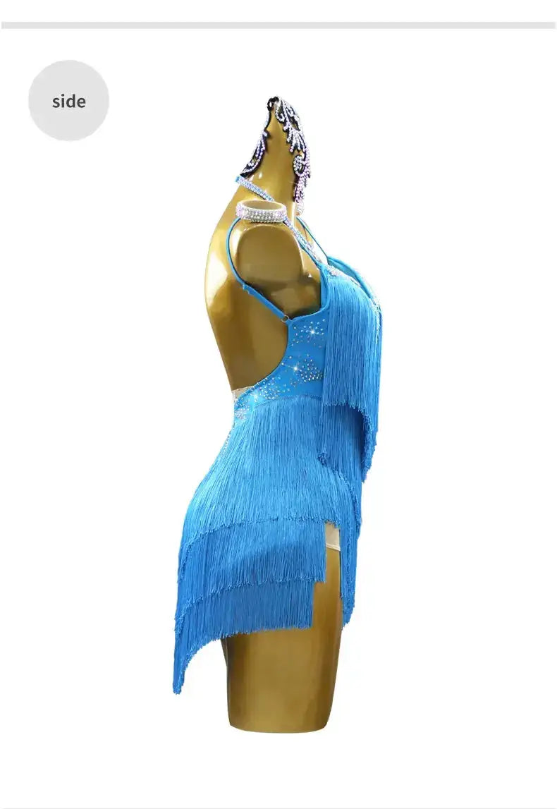 Dress For Dancing Female Dance Suit Evening Dress Latin Competition Costume 2026 Elegant Party Wear Sports Fringed Clothes by Dropshipman