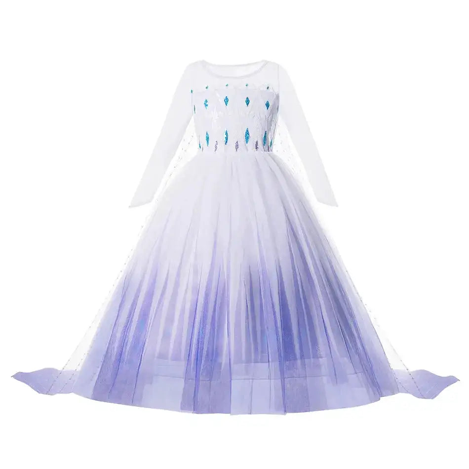 Girl Elsa Anna Dress Princess Costume Snow Queen Dress Baby Halloween Ariel Carnival Clothes Kids Cosplay Clothes Party Clothing by Dropshipman