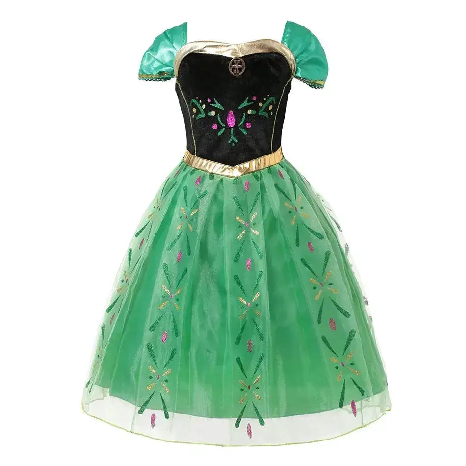 Girl Elsa Anna Dress Princess Costume Snow Queen Dress Baby Halloween Ariel Carnival Clothes Kids Cosplay Clothes Party Clothing by Dropshipman