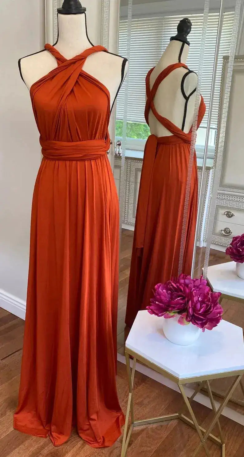 Bridesmaid Dress, Olive Green Maxi Bridesmaid Dress, Bridal Party Convertible Dress, Multiway Infinity Dress, Custom Dress by Dropshipman