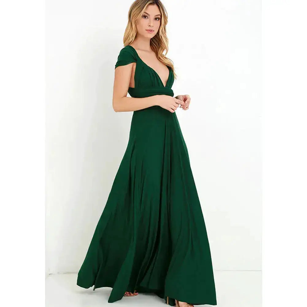 Bridesmaid Dress, Olive Green Maxi Bridesmaid Dress, Bridal Party Convertible Dress, Multiway Infinity Dress, Custom Dress by Dropshipman
