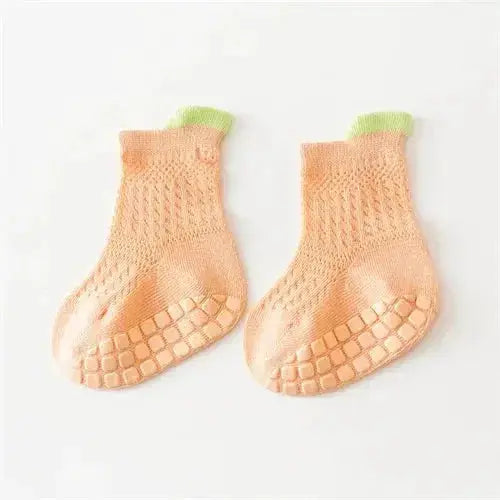 3pairs/lot RAISE 6 Colored Non-slip Baby Girl Sock Breathable Thin Infant Girl Cotton Socks Kids Mesh Socks Children&