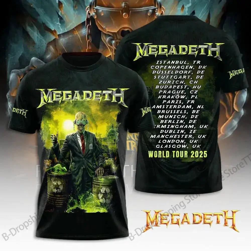 Mens T Shirt Rock Megadeth Band 3D Print T-shirt Men Fashion Short Sleeve Tops Tees Kids Clothing Punk Hip Hop Harajuku Tops by Dropshipman