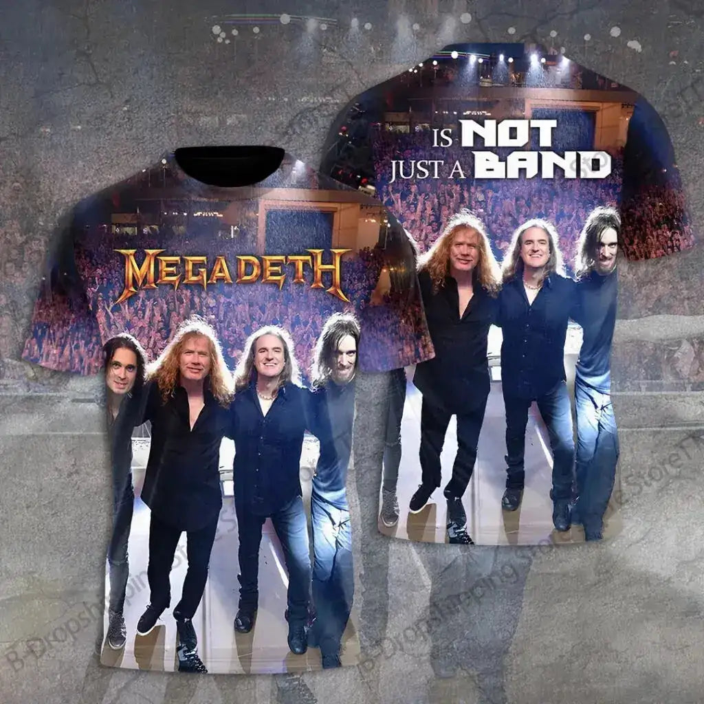 Mens T Shirt Rock Megadeth Band 3D Print T-shirt Men Fashion Short Sleeve Tops Tees Kids Clothing Punk Hip Hop Harajuku Tops by Dropshipman
