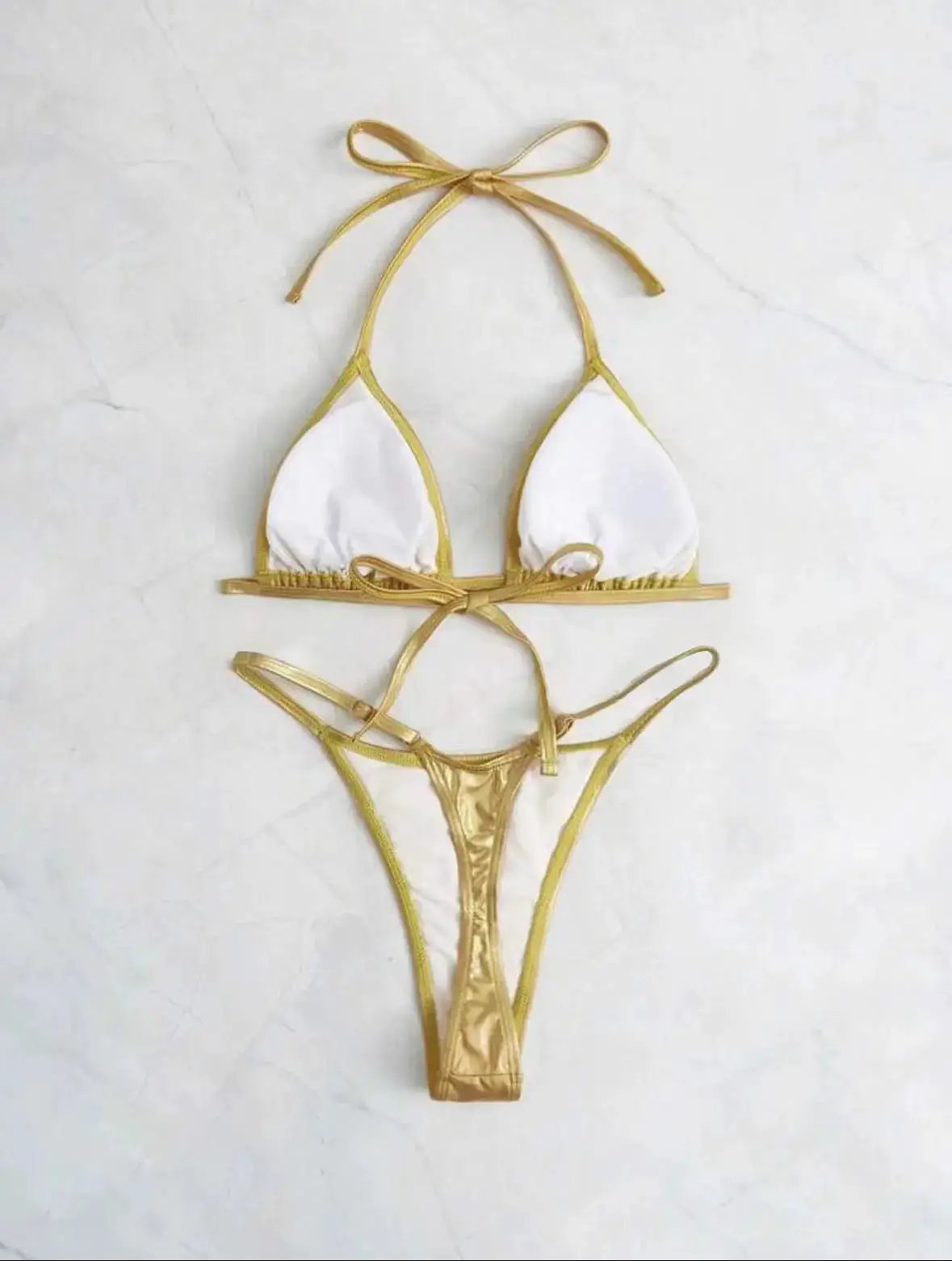 in stock 2024 Europe and the United States new sexy bright thong bikini swimsuit swimsuit women bikini cross-border foreign trade by Dropshipman