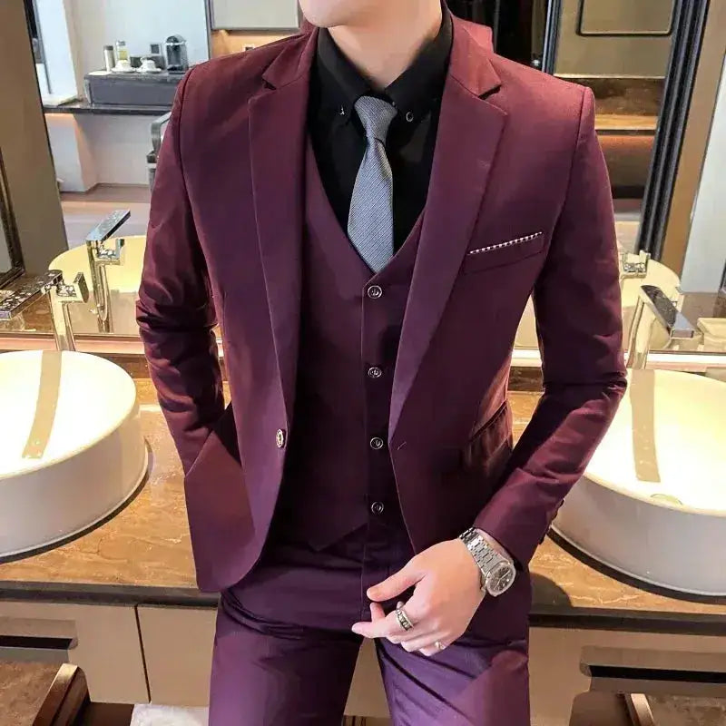 Suit (Blazer+ Vest + Pants) Men&